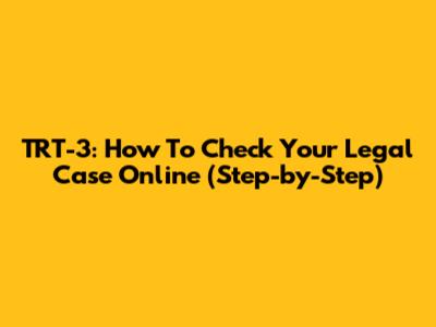TRT-3: How To Check Your Legal Case Online (Step-by-Step)