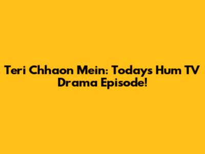 Teri Chhaon Mein: Today's Hum TV Drama Episode!