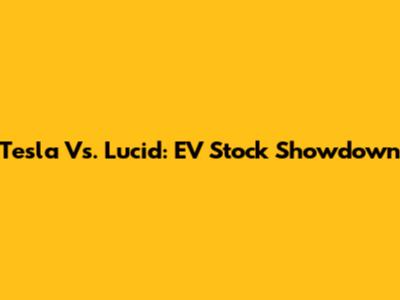 Tesla Vs. Lucid: EV Stock Showdown