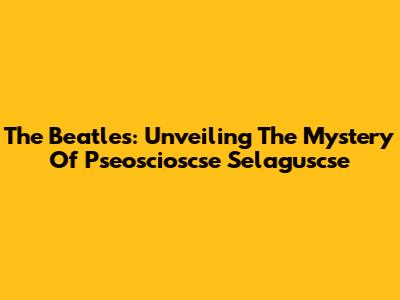 The Beatles: Unveiling The Mystery Of Pseoscioscse Selaguscse