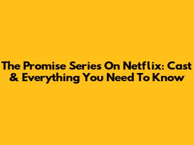 The Promise Series On Netflix: Cast & Everything You Need To Know