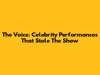 The Voice: Celebrity Performances That Stole The Show