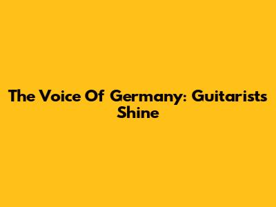 The Voice Of Germany: Guitarists Shine