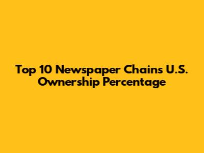 Top 10 Newspaper Chains' U.S. Ownership Percentage