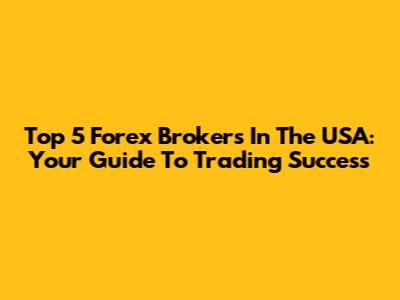 Top 5 Forex Brokers In The USA: Your Guide To Trading Success