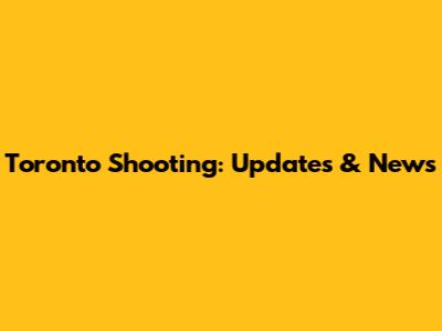 Toronto Shooting: Updates & News