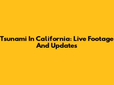 Tsunami In California: Live Footage And Updates