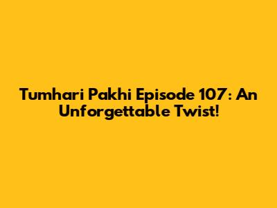 Tumhari Pakhi Episode 107: An Unforgettable Twist!