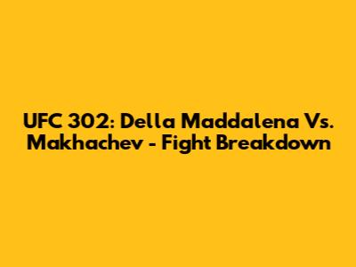 UFC 302: Della Maddalena Vs. Makhachev - Fight Breakdown