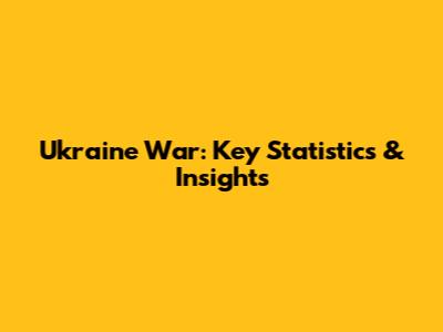 Ukraine War: Key Statistics & Insights