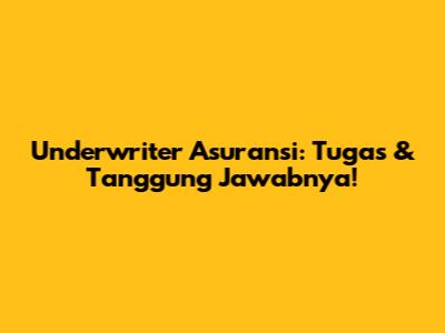 Underwriter Asuransi: Tugas & Tanggung Jawabnya!