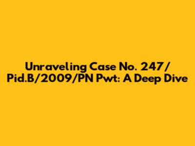 Unraveling Case No. 247/Pid.B/2009/PN Pwt: A Deep Dive