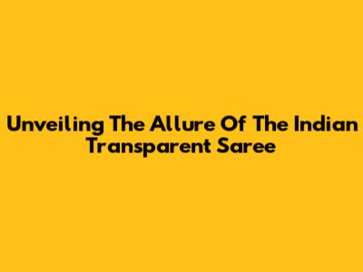 Unveiling The Allure Of The Indian Transparent Saree