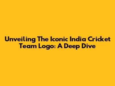 Unveiling The Iconic India Cricket Team Logo: A Deep Dive