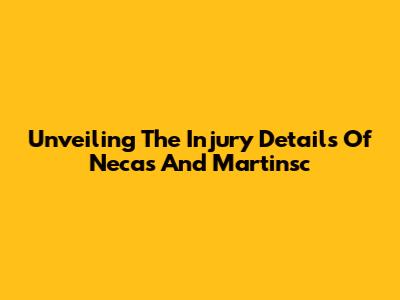 Unveiling The Injury Details Of Necas And Martinsc