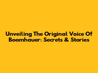 Unveiling The Original Voice Of Boomhauer: Secrets & Stories