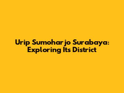 Urip Sumoharjo Surabaya: Exploring Its District