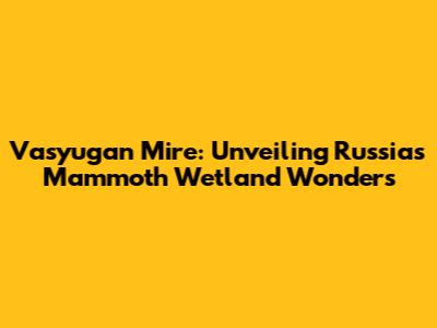 Vasyugan Mire: Unveiling Russia's Mammoth Wetland Wonders