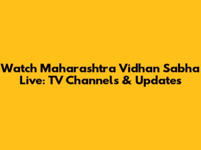 Watch Maharashtra Vidhan Sabha Live: TV Channels & Updates