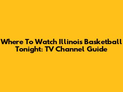 Where To Watch Illinois Basketball Tonight: TV Channel Guide