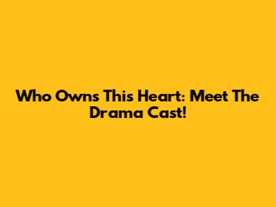 Who Owns This Heart: Meet The Drama Cast!