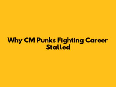 Why CM Punk's Fighting Career Stalled