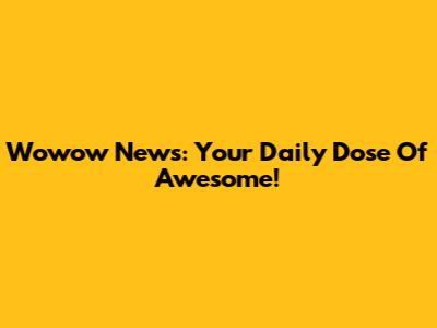 Wowow News: Your Daily Dose Of Awesome!