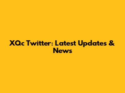 XQc Twitter: Latest Updates & News