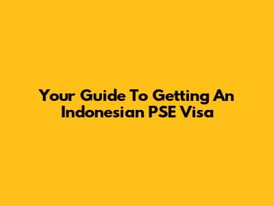 Your Guide To Getting An Indonesian PSE Visa