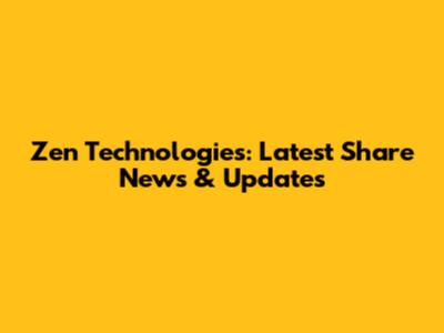 Zen Technologies: Latest Share News & Updates