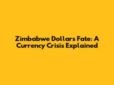 Zimbabwe Dollar's Fate: A Currency Crisis Explained